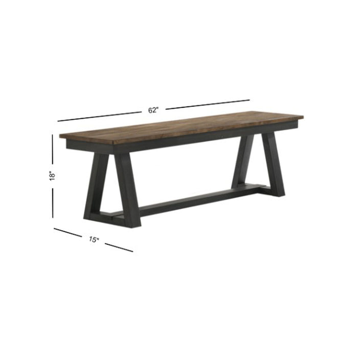Harper - Dining Bench - Brushed Brown / Pecan