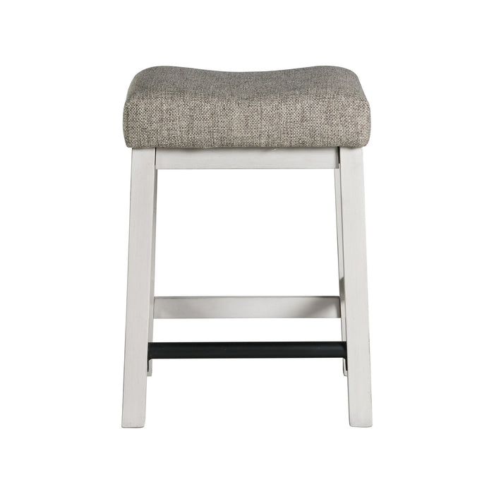 Drake - Backless Stool - Rustic White / French Oak