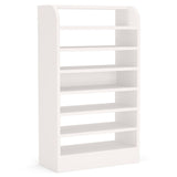 8 Tier Tall Shoe Rack, Wooden Shoe Storage Cabinet, Entryway Organizer - White