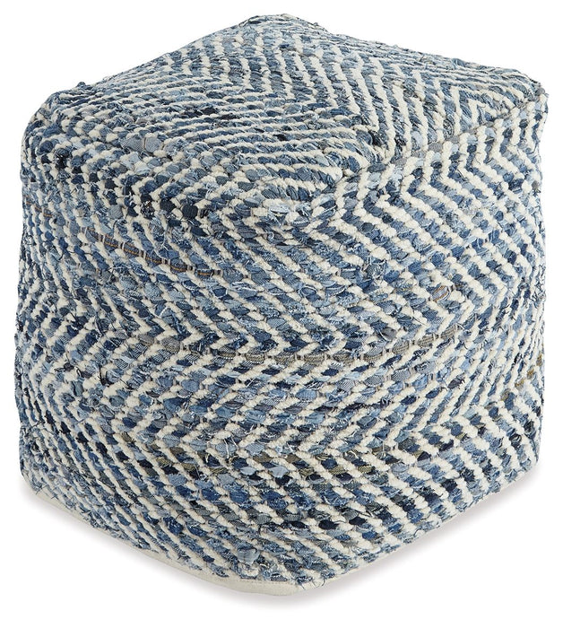 Chevron - Pouf - Blue