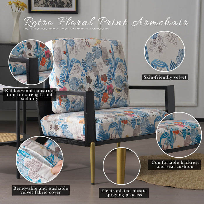 Modern Armchair With Solid Wood Frame