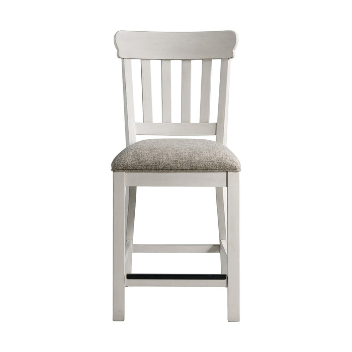 Drake - Slat Stool - Rustic White / French Oak