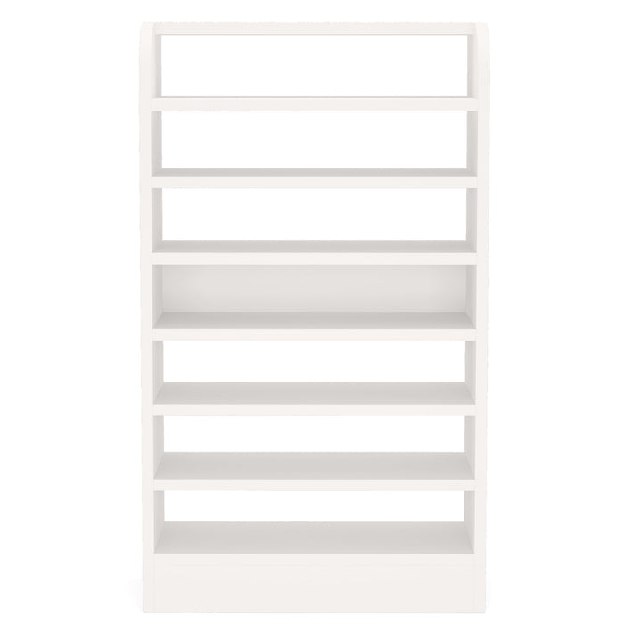8 Tier Tall Shoe Rack, Wooden Shoe Storage Cabinet, Entryway Organizer - White