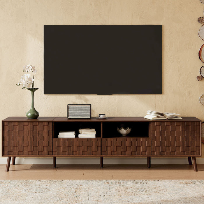 TV Stand With Drawers And Cable Management - Walnut