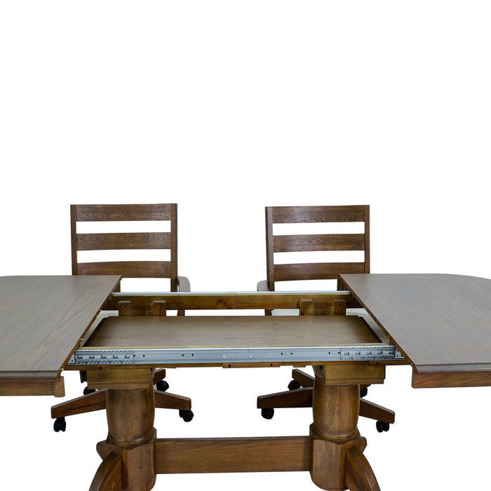 Colonial Oak - Trestle Table - Weathered Chestnut
