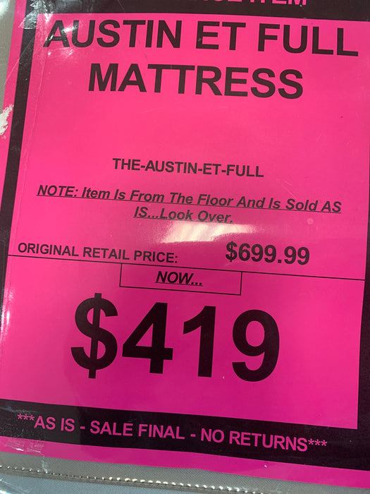 Austin Full Euro Top Mattress