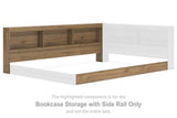 Deanlow - Bookcase Storage with Side Rail - Honey