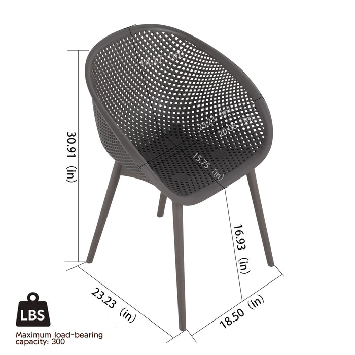 4 Pack Lounge Chair Set With Long Table