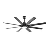 Ceiling Fan With Dimmable LED Light, 8 Blades, Smart Remote Control, Reversible DC Motor For Home Office And Living Spaces - Matte Black