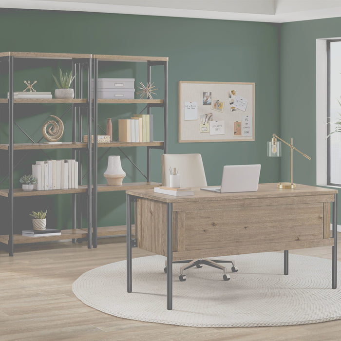 Norcross - 60" Half Ped Desk - Hickory