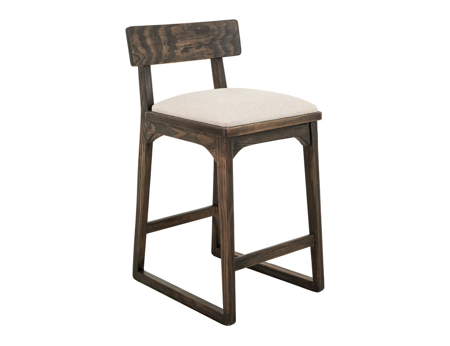 Balam - 24" Upholstered Barstool (Set of 2) - Dark Brown / Beige