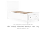 Fortman - Twin Storage Footboard With Roll Slats - White