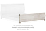 Willowton - Queen Sleigh Footboard with Faux Plank Design - Whitewash
