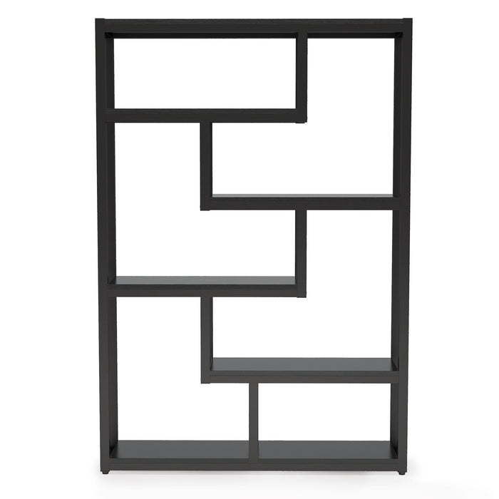 6 Tier Etagere Bookcase With Asymmetrical Shelves For Living Room