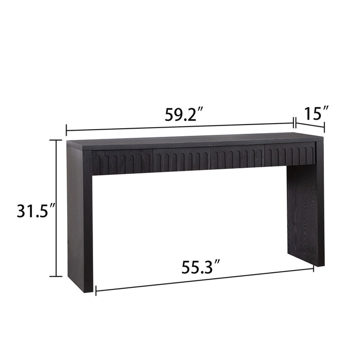 Modern Console Table With 4 Drawers, Entryway Table