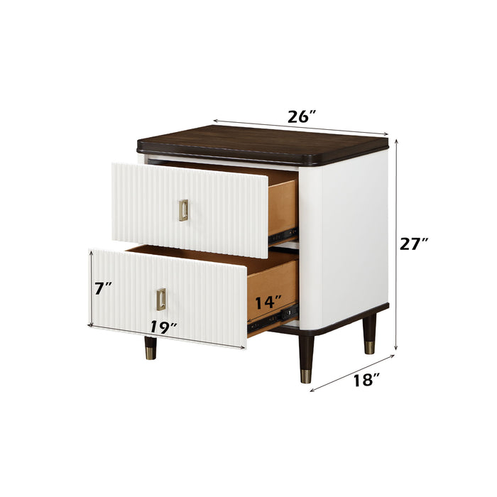 Carena - 5 Piece Bedroom Set (Eastern King Dresser Chest Mirror Nightstand) - Brown / Light Gray / White