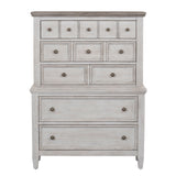 Heartland - 5 Drawer Chest - Antique White / Tobacco Tops