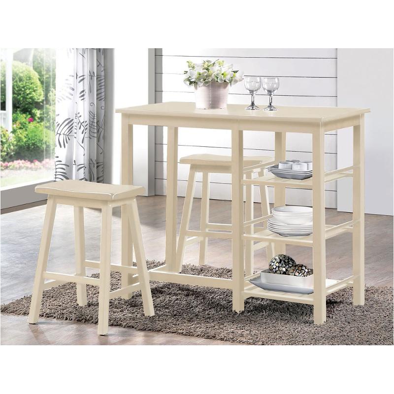 Acme Furniture Nyssa Buttermilk 3pc Pack Counter Set