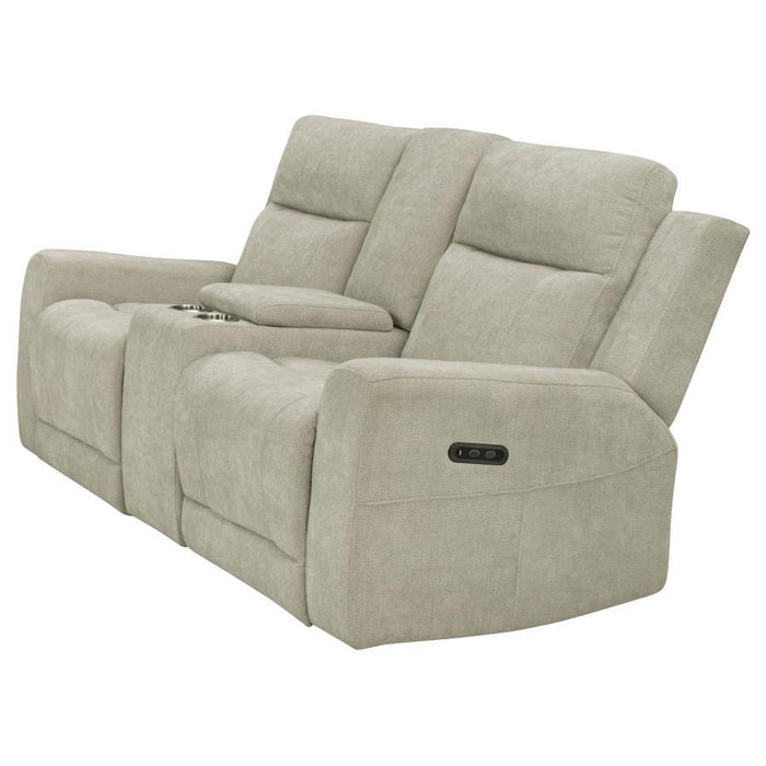 Kennett - Chenille Upholstered Power Reclining Loveseat - Ivory