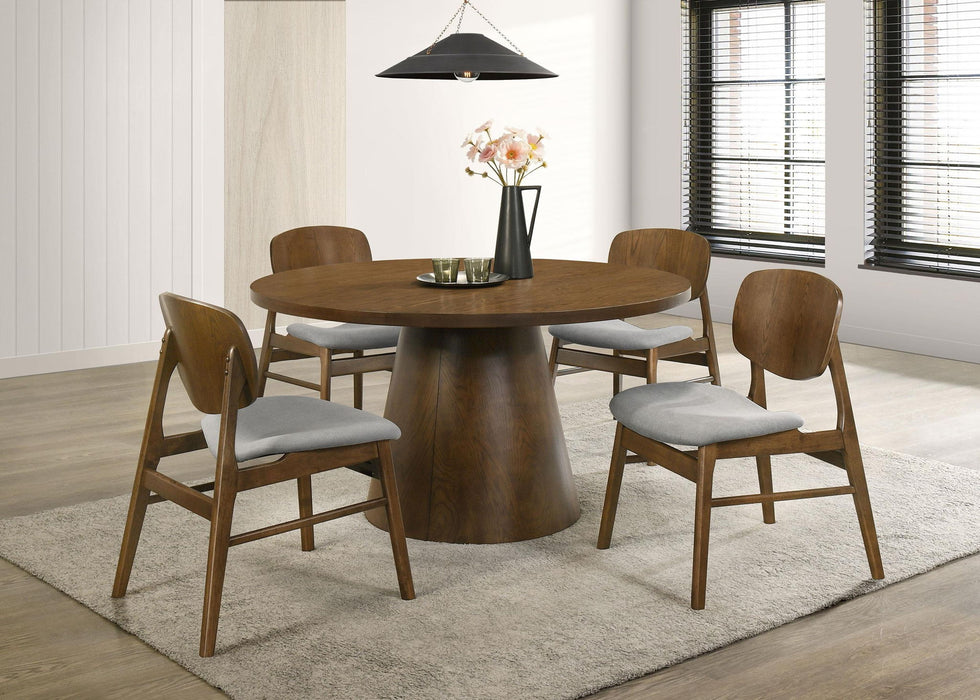 Franklin 5-piece 54-inch Round Dining Table Set Dark Brown