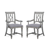 Plymouth - Upholstered Arm Dining Chair (Set of 2) - Gray