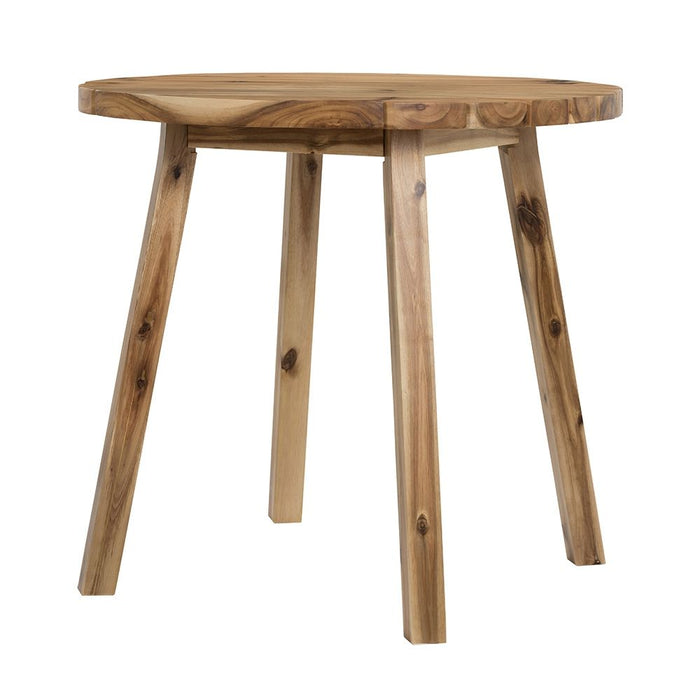 Round Dining Table, Solid Wood - Natural Wood / Brown
