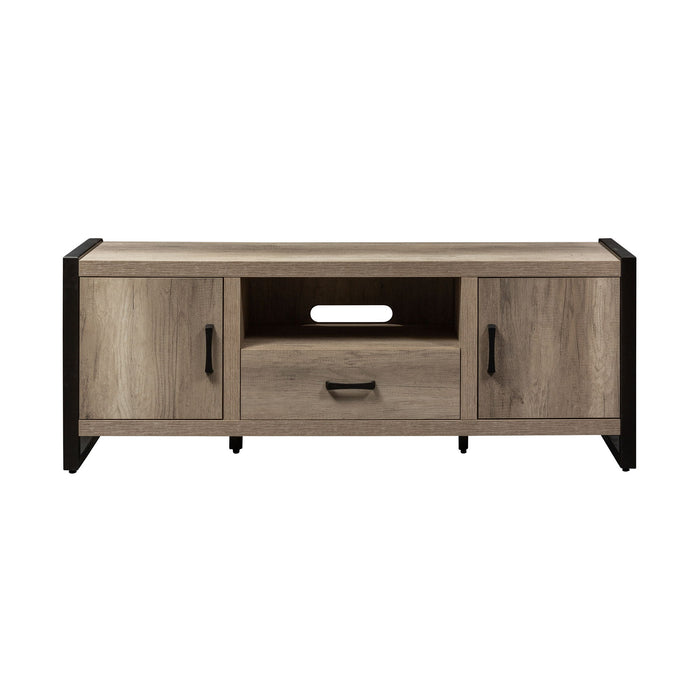 Sun Valley - 64" TV Console With Faux Metal - Light Brown