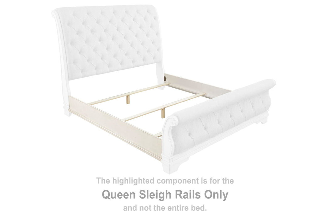 Realyn - Queen Sleigh Rails - Chipped White