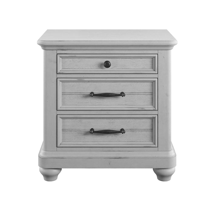 3 Drawer Nightstand With USB - Gray - Wood