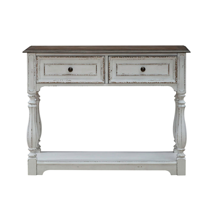 Magnolia Manor - Hall Console Bottom With Shelf For Display & Storage - White