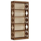 Rhombus Open Bookcase, 6 Tier Storage Shelves For Apartment - Brown