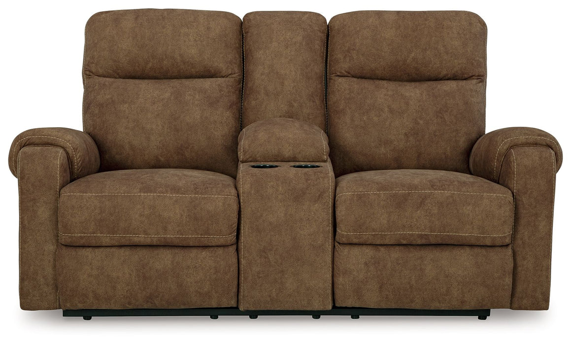 Edenwold - Brindle - Dbl Reclining Loveseat with Console