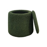 Elegant Round Storage Ottoman Upholstered
