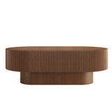 Oval Coffee Table With Thick Tabletop For Living Room