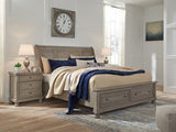 Lettner - Queen Rails with Roll Slats - Light Gray