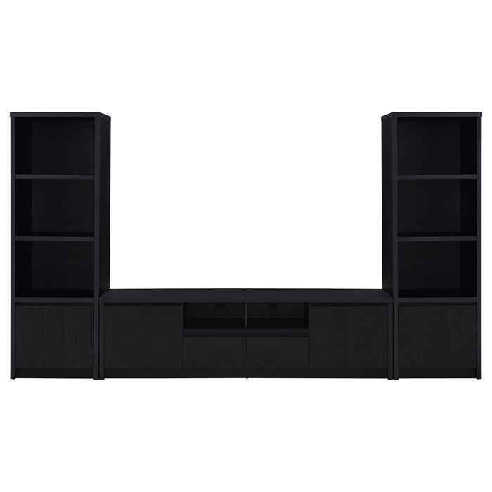 Winfield 3-piece Entertainment Center 78-inch TV Stand Black