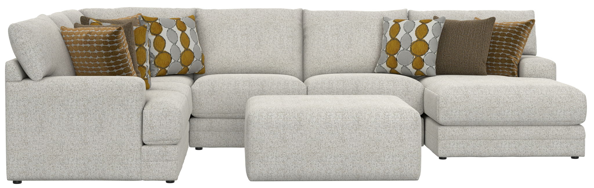 Tori - Sectional With Comfort Coil Seating, Cocktail Ottoman And Accent Pillows Included