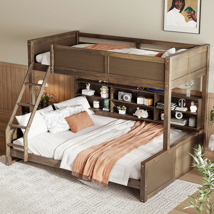 Bunk Bed With Storage Cabinets And USB Ports