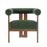 Modern Upholstered Round Arm Accent Chair With Upholstery