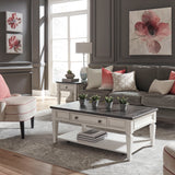 Allyson Park - 3 Piece Table Set - Wirebrushed White / Charcoal