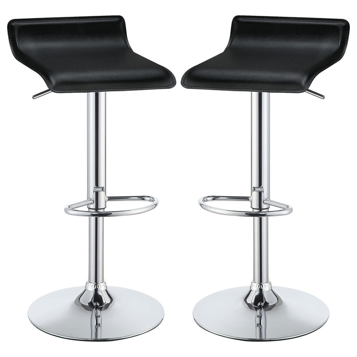 Bidwell Upholstered Adjustable Bar Stool Black (Set of 2)