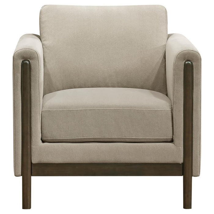 Islington - Fabric Upholstered Panel Arm Accent Chair - Taupe
