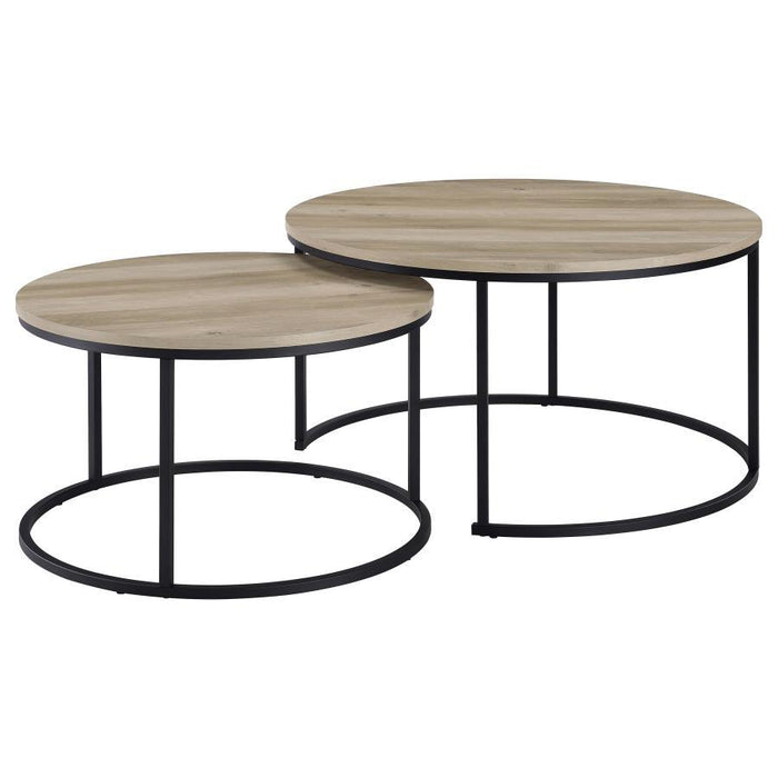 Lainey - 2 Piece Round Faux Marble Nesting Coffee Table