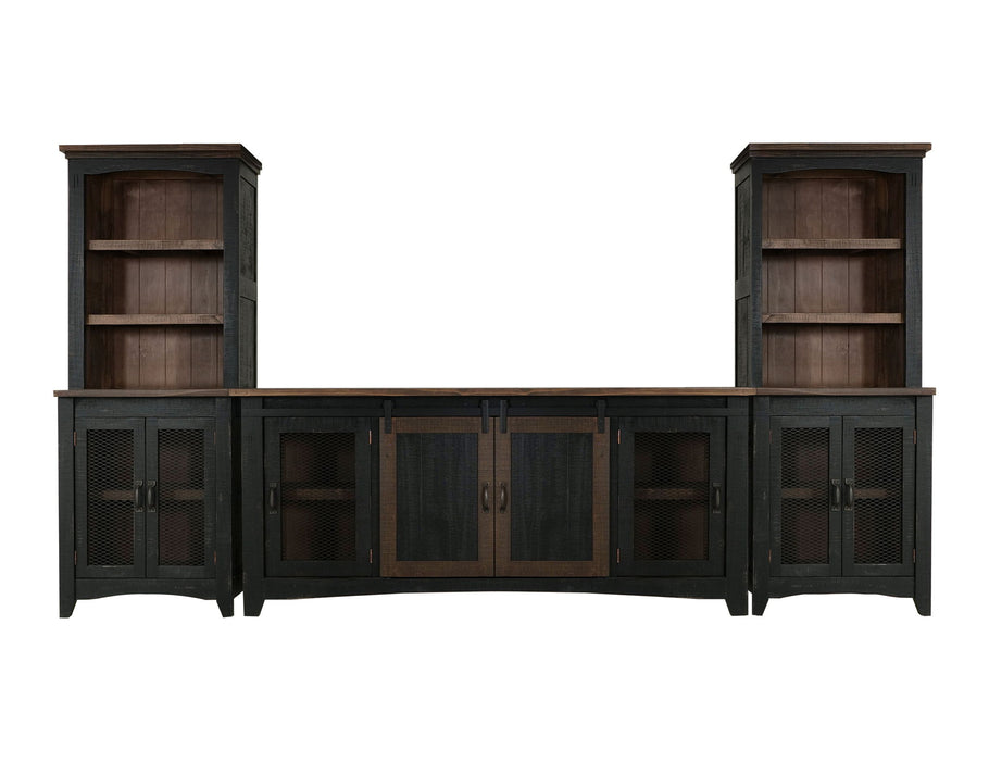 Pueblo - TV Stand / Console / Wall Unit - Black / Medium Brown