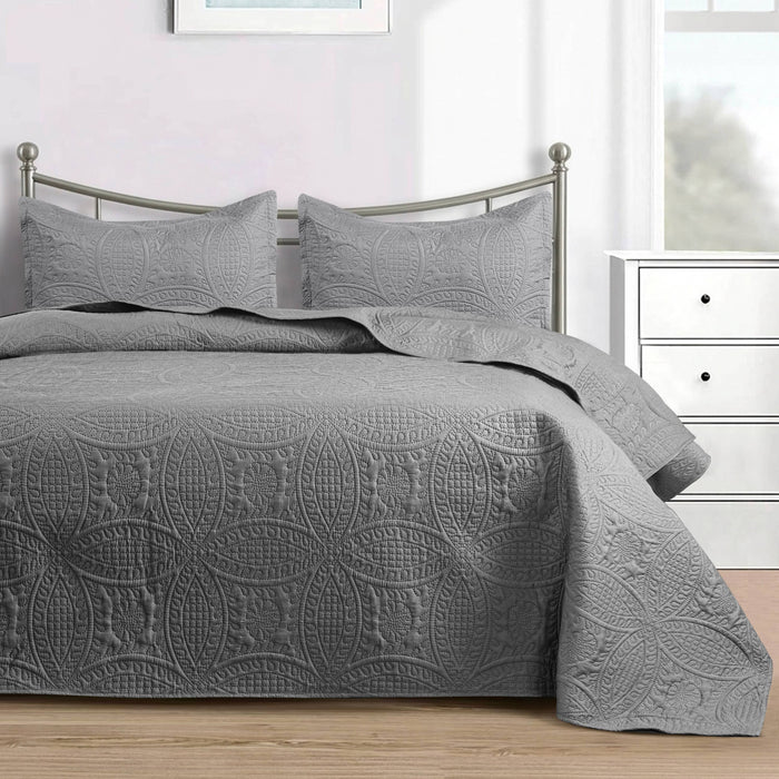 Quilted Bedspread 3 Pc Coverlet Bedding Quilt Set All Season