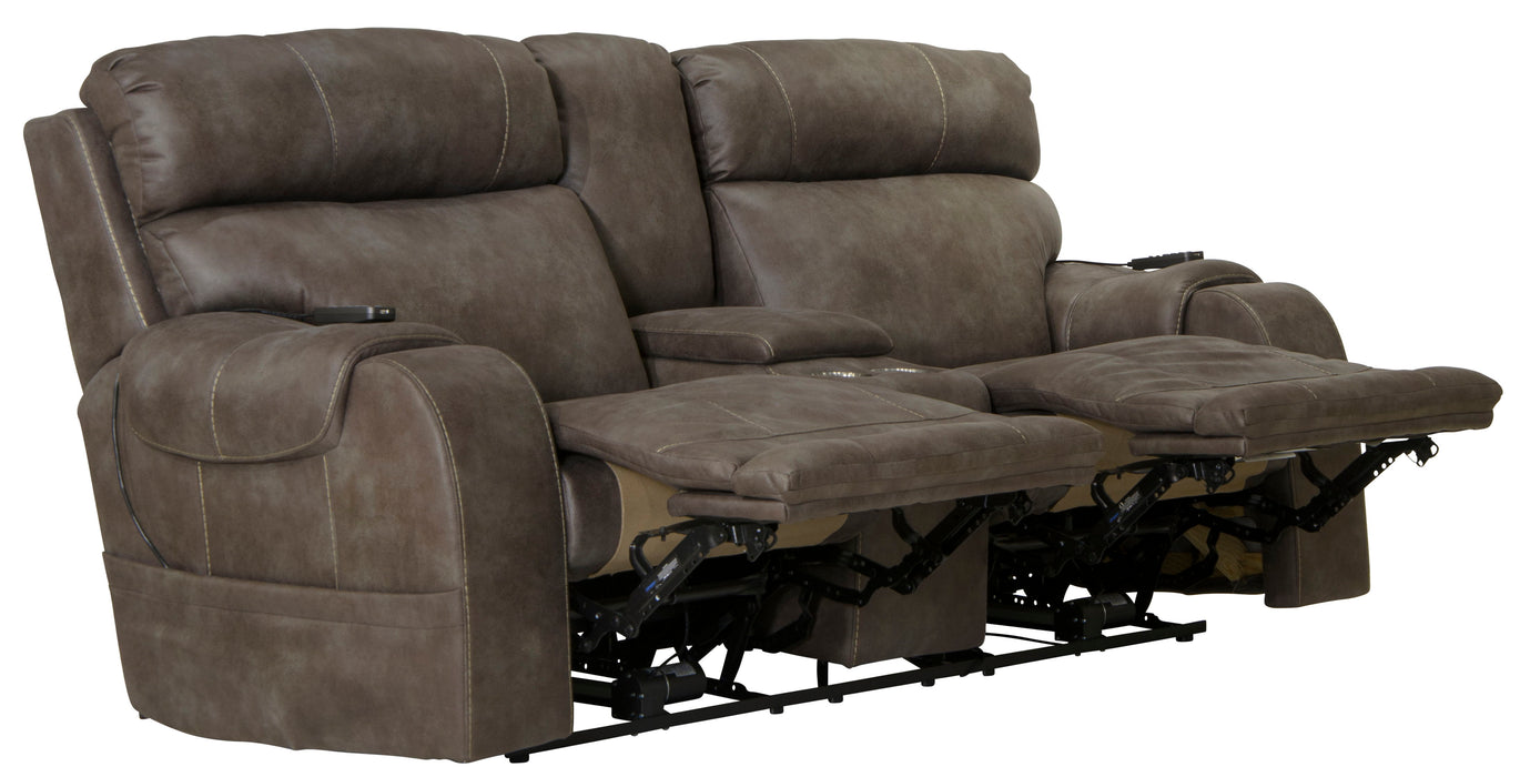 Serenity - Power Reclining Console Loveseat With Power Adjustable Headrest And CR3 Heat / Massage / Lumbar