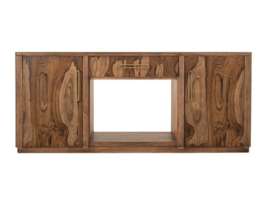 Balam - 1 Drawer & 2 Door Electric Fireplace - Light Brown