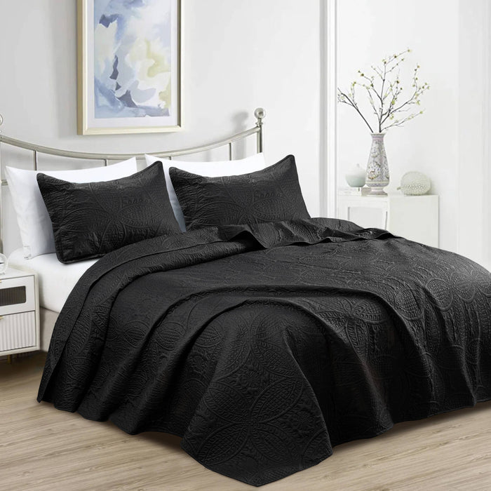 Quilted Bedspread 3 Pc Coverlet Bedding Quilt Set All Season