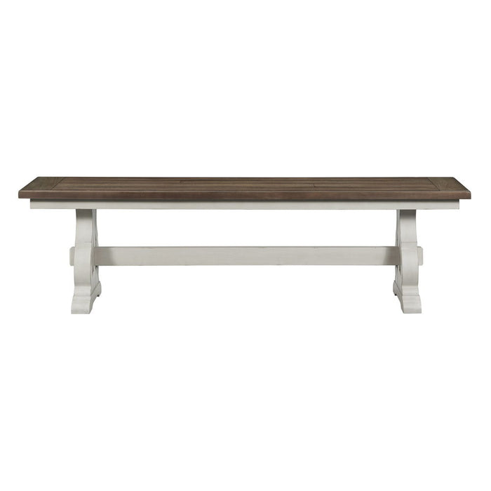 Drake - Dining Bench - Rustic White / French Oak