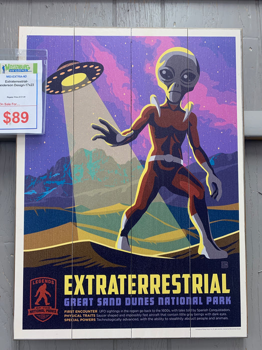 Extraterrestrial Anderson design sign